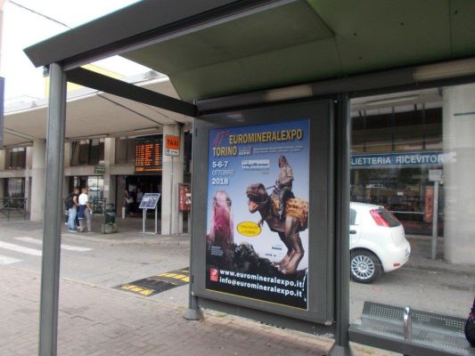 pensilina autobus con spazio dedicato ad affissioni